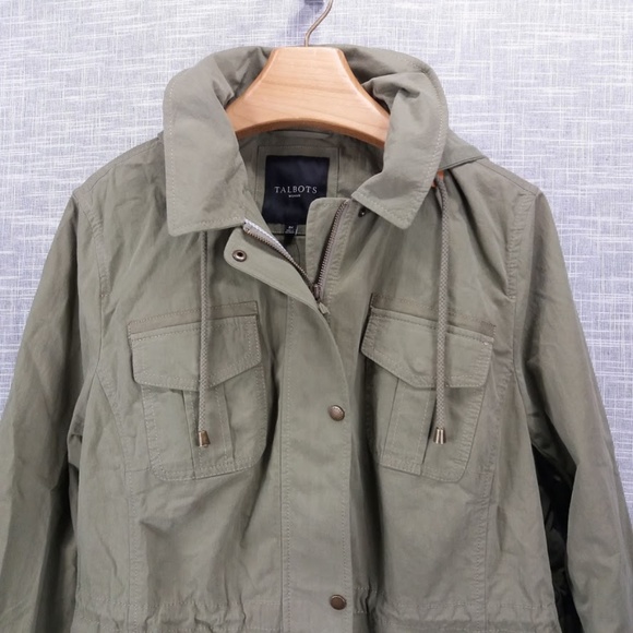 Talbots Woman Hooded Anorak 3X Military Green NWT - Picture 3 of 6